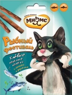 Мнямс Рыбный фестиваль Лакомые палочки д/к (лосось, форель) 3х4г
