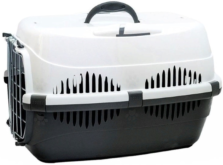 Переноска ZooM, серия "Спутник-1" с мет.двер (до9кг) 29*43*27,5см (сер.низ/бел.верх)