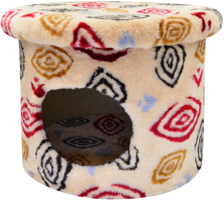 Комплекс Пуфик мех с рисунком "FANTASY" 52*52*37 см