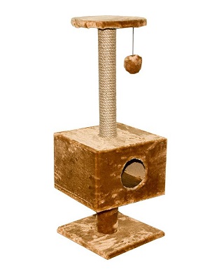 Домик -когтеточка квадр.на подставке джутовая 8108д 8108д