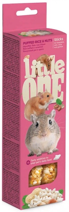 Little One Палочки д/хомяков, крыс, мышей с воздушным рисом/орехами