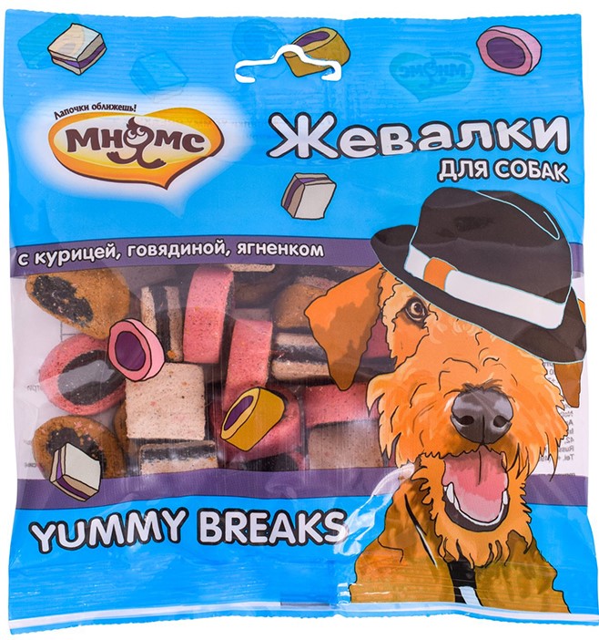 Мнямс лакомство д/собак ЖЕВАЛКИ с курицей,говядиной и ягненком