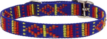 Ошейник нейлон "Орнамент" 15ммх40см синий