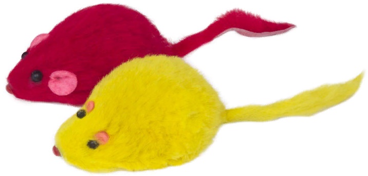 Игрушка M002C для кошек "Мышь цветная", 45-50мм 1шт