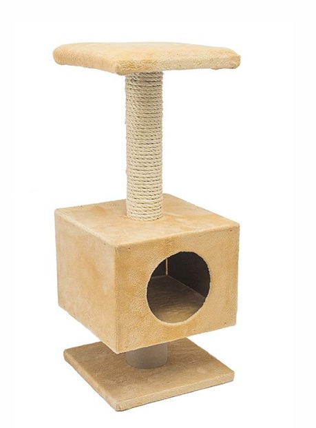 Домик-когтеточка СМАРТ квадратный, на подстаке 270х270хh640мм