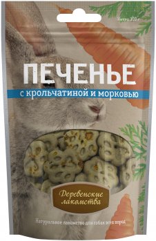 Деревенские лак-ва д/с печенье с кроликом и морковью 100г