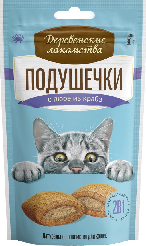 Деревенские лак-ва д/к Подушечки с пюре из краба, 30г