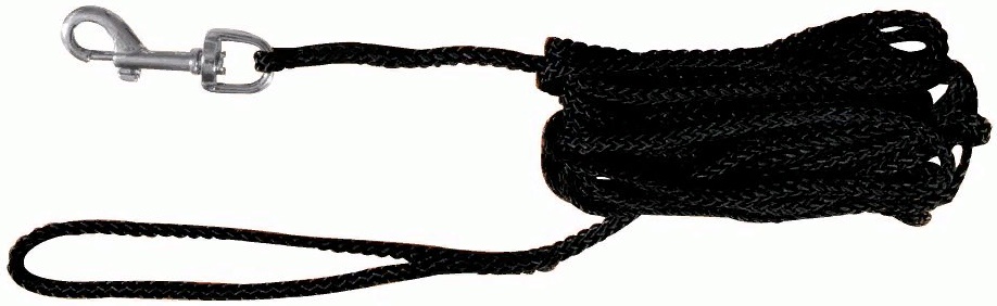 Поводок тросовый, нейлон, 15м/5мм, чёрный