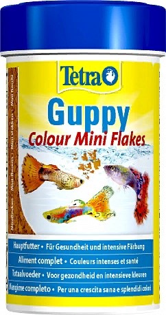 TetraGuppy Colour Mini Flakes корм для гуппи для улучшения окраса 100мл