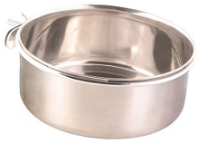 Миска для попугаев, с крепежом, металл., 0,3 л / ф 9,5 см