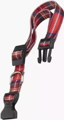 Ошейник CLUB C25/70 с пластиковым креплением,красная шотландка