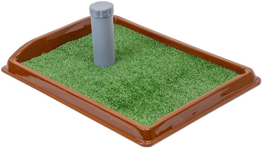 Туалет со столбиком прямоуг. Дарэлл, серия "Рокки" д/собак мелких пород с искусств.травой 55*40см