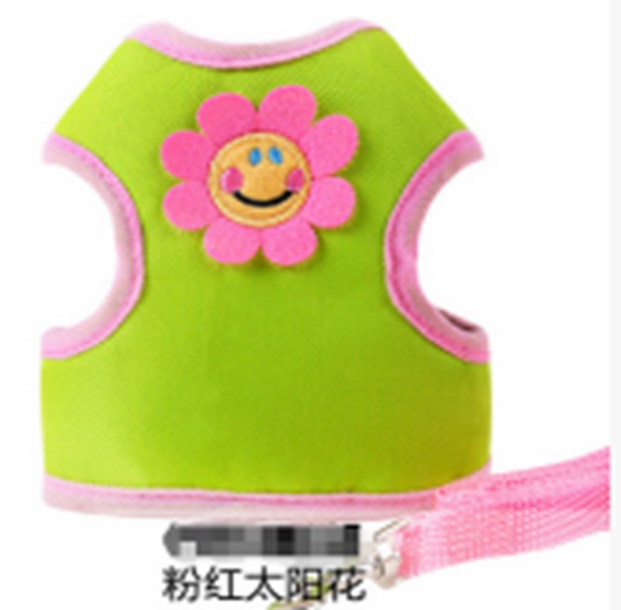 Набор шлейка-майка+поводок "Цветок" M 40*120см