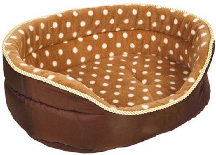 Лежанка для животных овальная в горошек