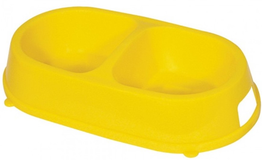 Миска пластиковая двойная, 2*0,26л