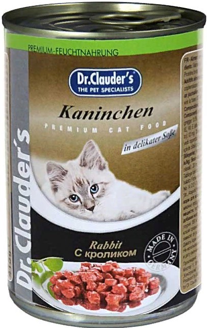 Др.Клаудер консервы для кошек с Кроликом 415г