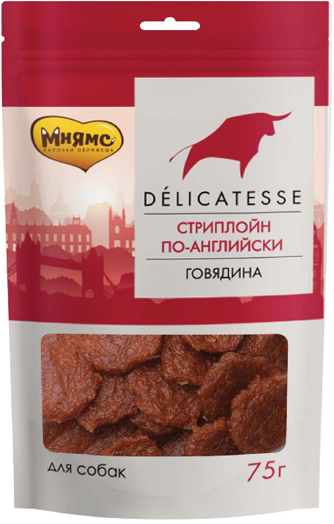 Мнямс лакомство для собак "Стриплойн по-английски" 75г
