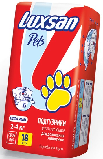 Подгузники LUX SAN Premium д/ж ХSmall 2-4кг №18/18шт