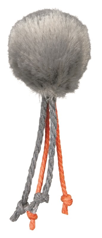 Игрушка для кошек "Меховой мяч с веревками"