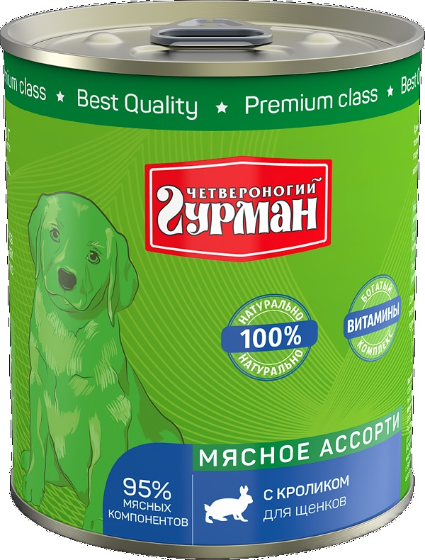 ЧГ Мясное ассорти для щенков с Кроликом 340г