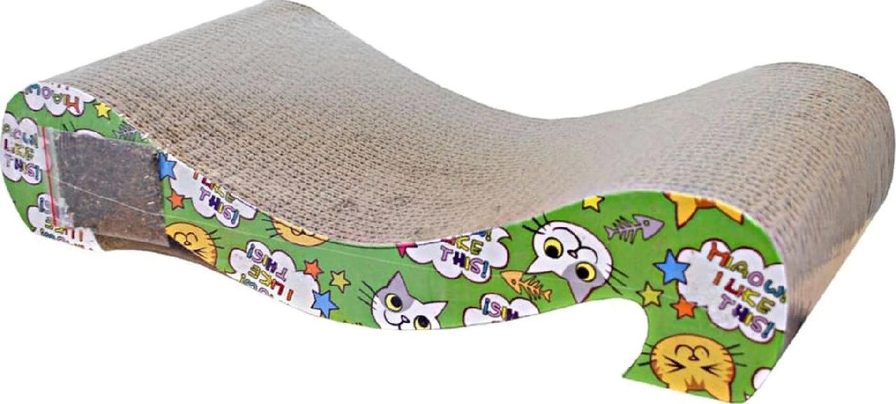 УЮТ Когтеточка д/кошек М-образная средняя, гофрокартон, с кошачьей мятой 47х22х1см