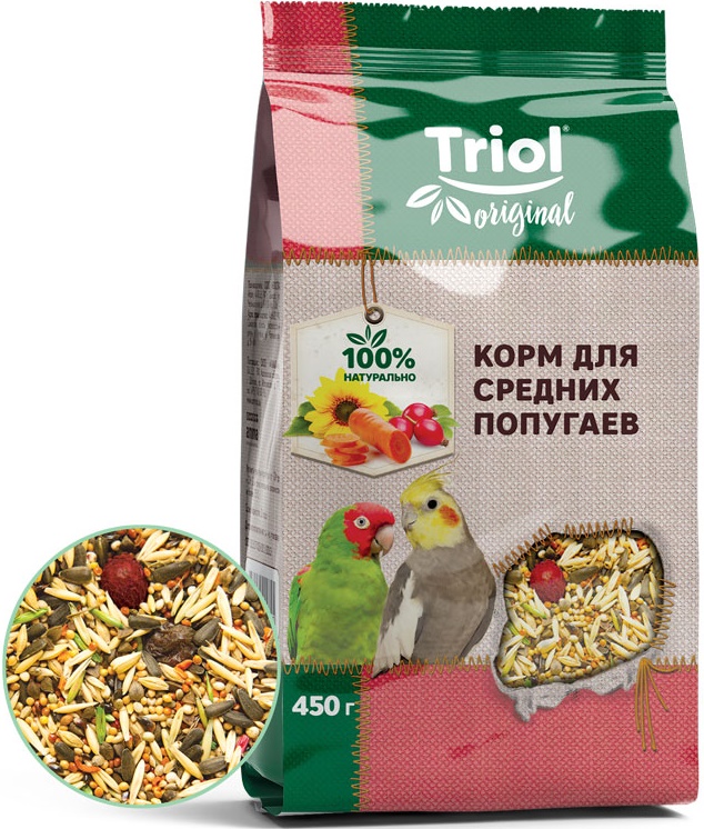 Корм Triol Original для средних попугаев, 450г