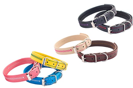 Ошейник для собак «ЧИП» прошитый зиг-заг 25мм, обхват 44-56см (экокожа)