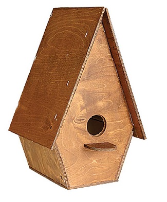 Скворечник уличный "Домик" двускатная крыша, фанера, морилка, 56х29х23,5см