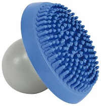 Щетка массажная с контейнером для шампуня, натуральная резина, синий/серый