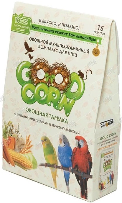 GOOD CORN Овощной Мульти-ый комплекс для Птиц "ОВОЩНАЯ ТАРЕЛКА" 15таб
