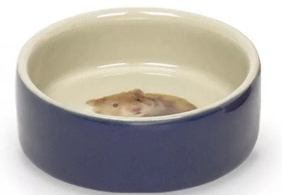 Миска керам. синяя с рисунком хомяка 7,5*2,5см 55мл