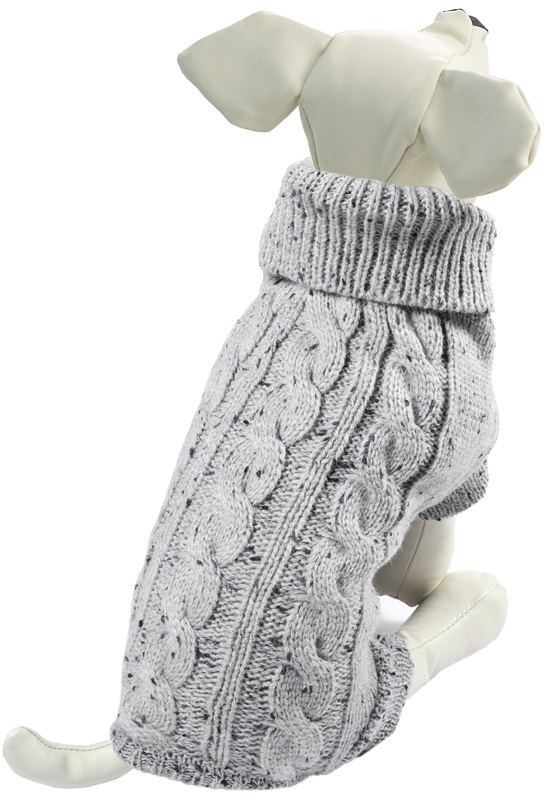 Свитер "Косички" M, серый, размер 30см