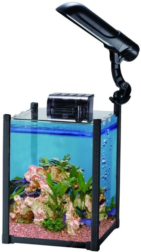 Аквариум 20л, черный. фильтр 11Вт,светильник 9Вт (JDG-270 black)