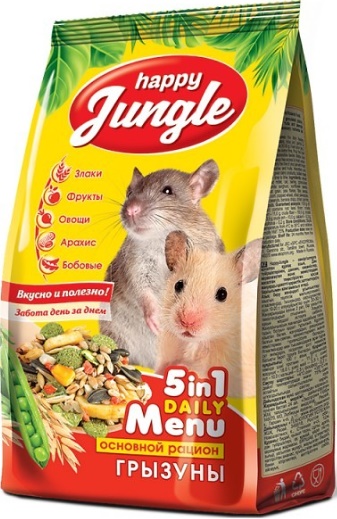 HAPPY JUNGLE Корм для грызунов (универсал) 350г
