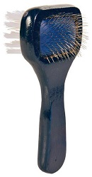 Щетка-пуходерка мягкая двусторонняя, дерево 13,5х6см