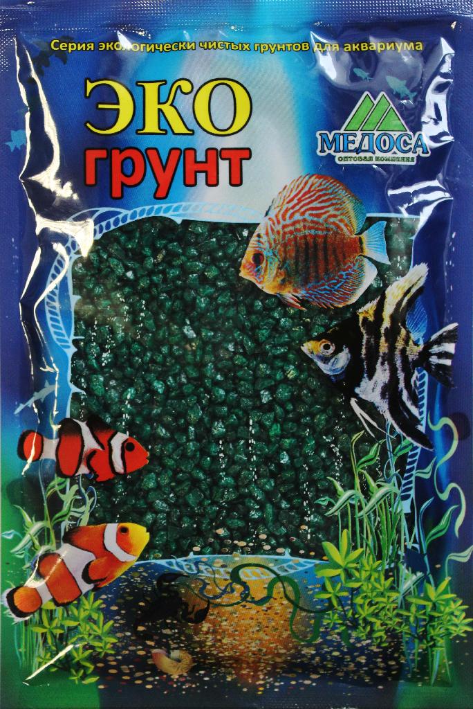 Цветная мраморная крошка 2-5мм ИЗУМРУДНАЯ (блестящая) 3,5кг