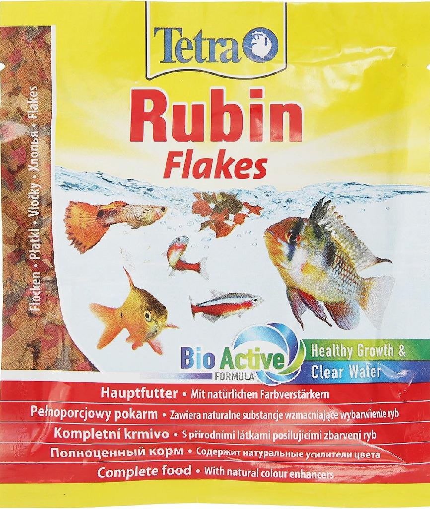 TetraRubin Flakes корм в хлопьях для улучшения окраса всех видов рыб 12г (пакет)