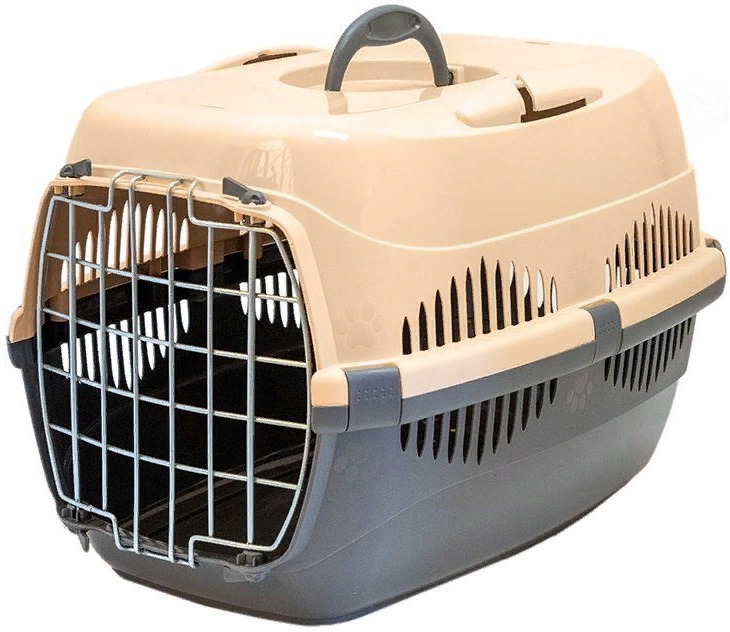 Переноска ZooM, серия "Спутник-1" с мет.двер (до9кг) 29*43*27,5см (сер.низ/песоч.верх)