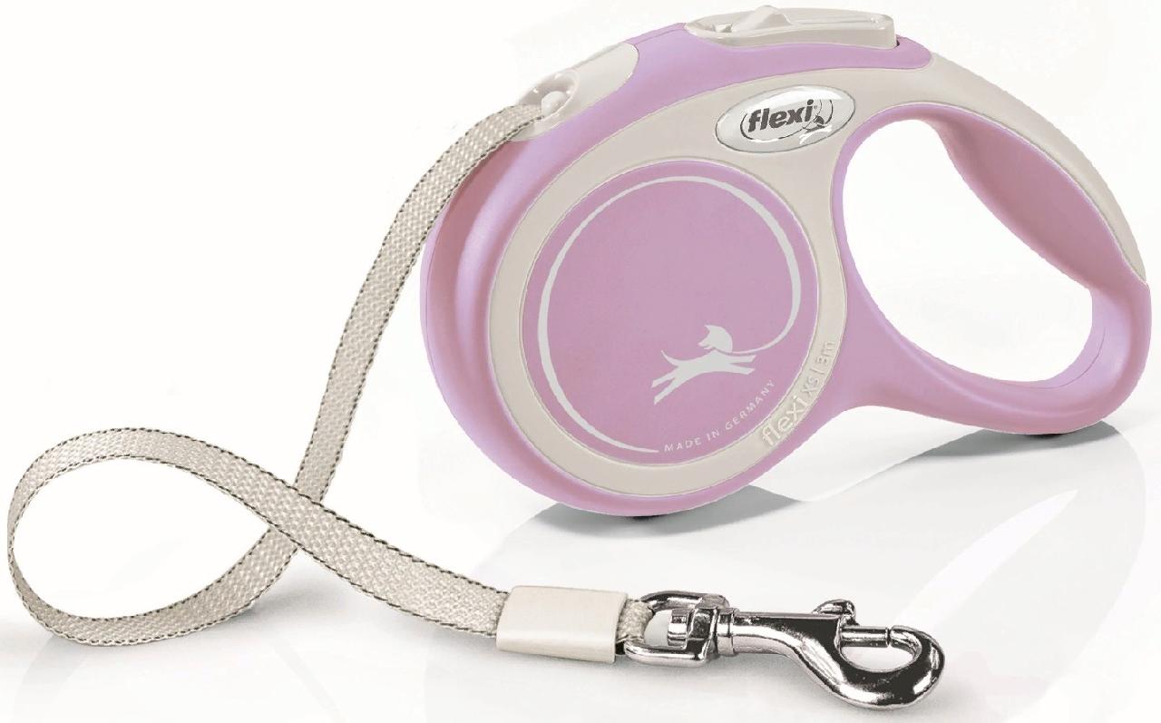 Рулетка FLEXI NEW COMFORT XS ремень 3 м до 12 кг, розовый