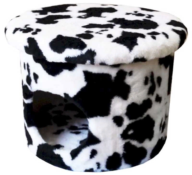 Комплекс Пуфик мех с рисунком 52*52*37см