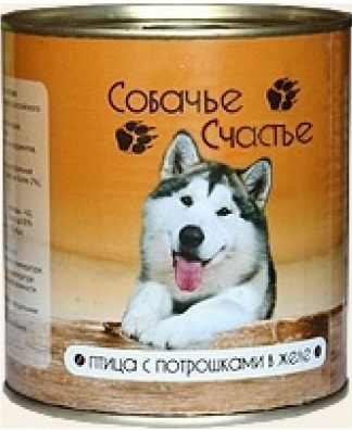 Собачье Счастье кон. д/с Птица с потрошками в желе 750г
