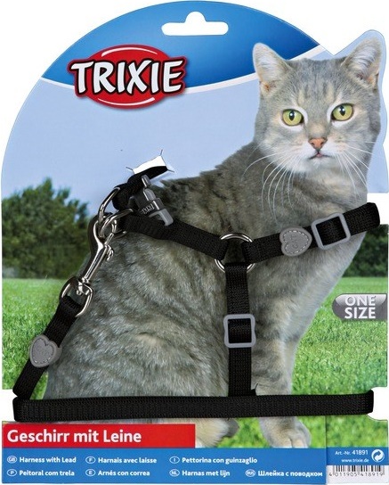 Шлейка с поводком для кошки "Premium", нейлон