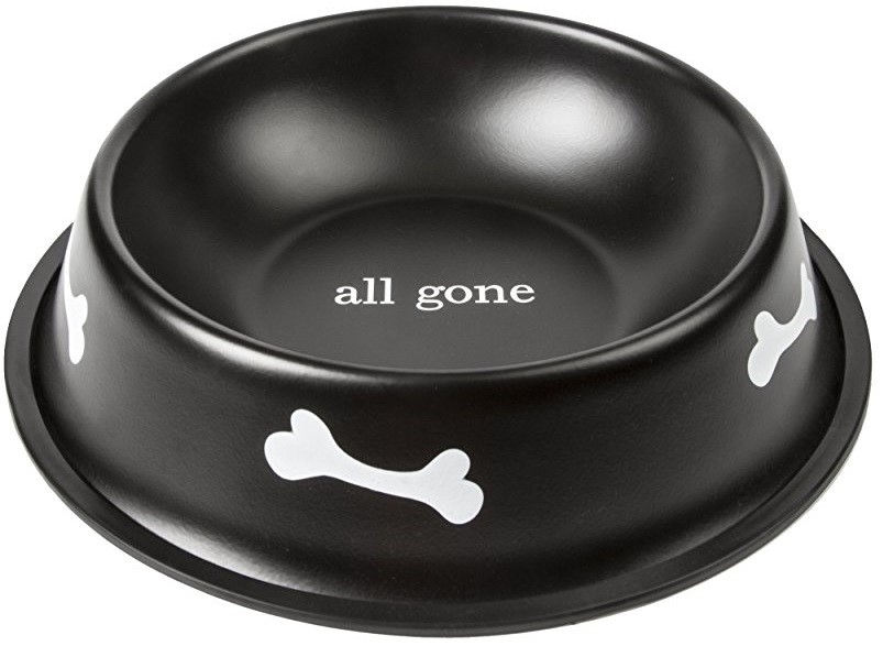 Миска "Кость" металлическая резиновое дно D:30cm