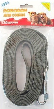 Повод брезентовый плотный 25мм*5,0м импортный карабин "Cotton"