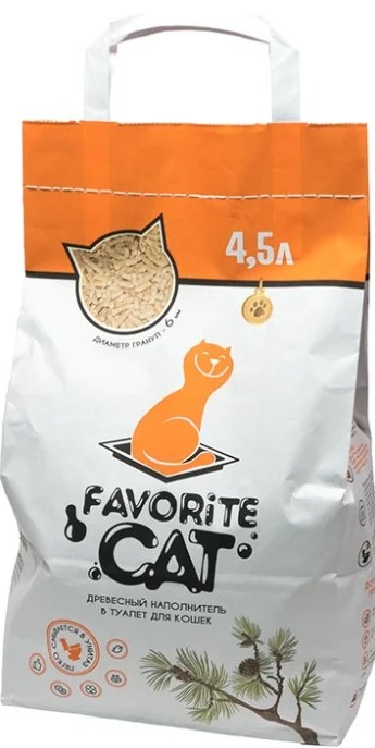 Наполнитель FAVORITE CAT Древесный, 4,5л