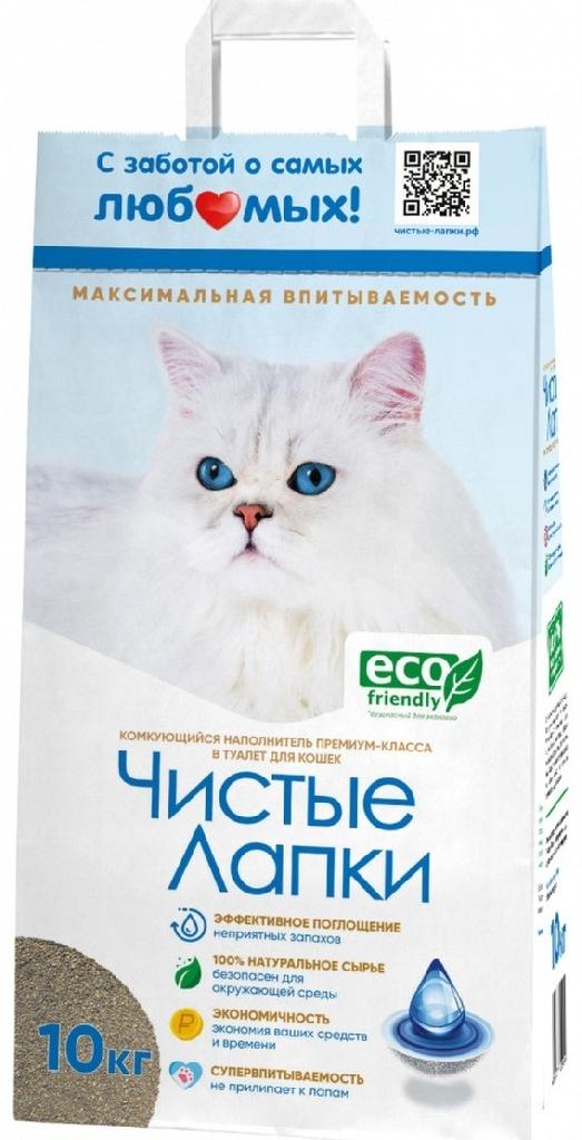 Наполнитель Чистые Лапки комкующийся Индийский бентонит 10кг