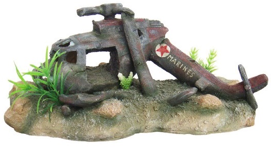 Грот "Затонувший вертолет" 35.5*19*15.5см