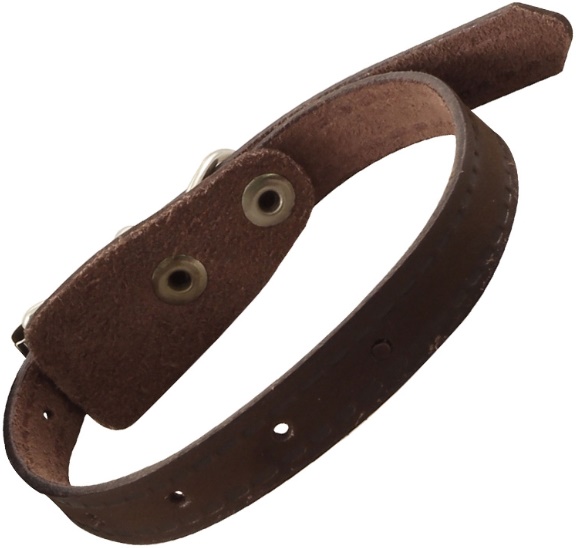 Ошейник кожаный безразмерный, 15мм*410мм