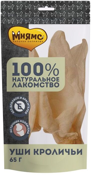 Мнямс лакомство для собак Уши кроличьи 65г 