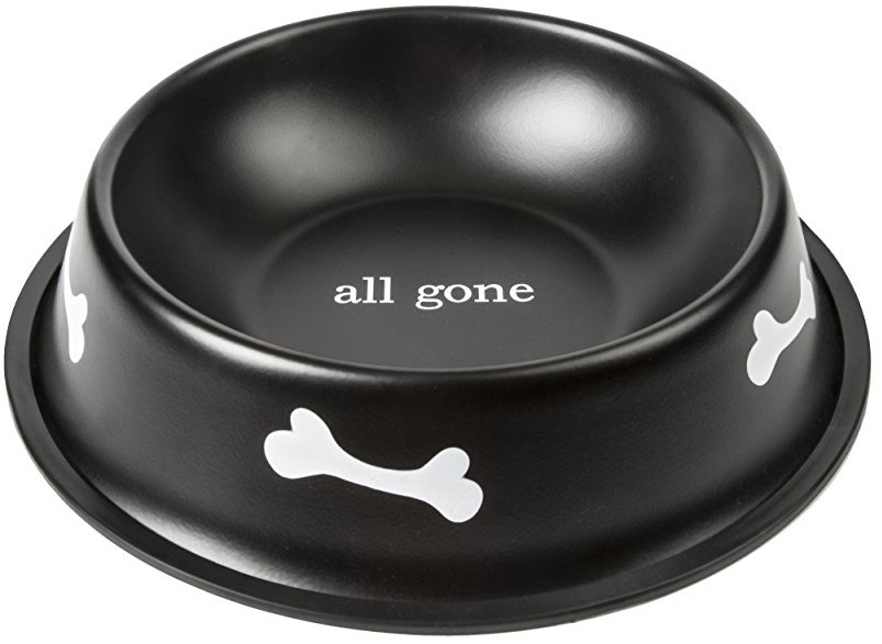 Миска "Кость" металлическая резиновое дно D:22cm